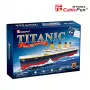 3D puzzle Cubicfun Titanic Big T4011H — 1024 gabali, mēroga kuģa modelis