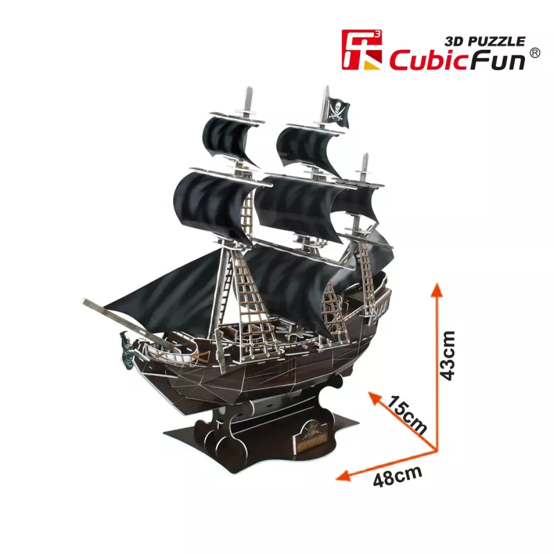 3D Puzzle CubicFun Pirātu kuģis 'Queen Anne's Revenge' modelis T4005H, kartona montāža