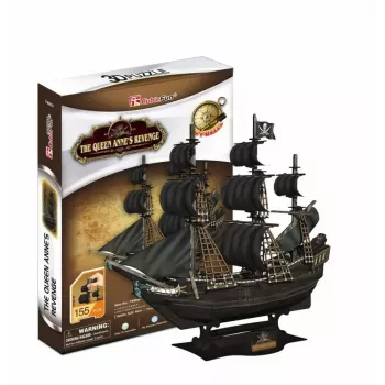 3D Puzzle CubicFun Pirātu kuģis 'Queen Anne's Revenge' modelis T4005H, kartona montāža