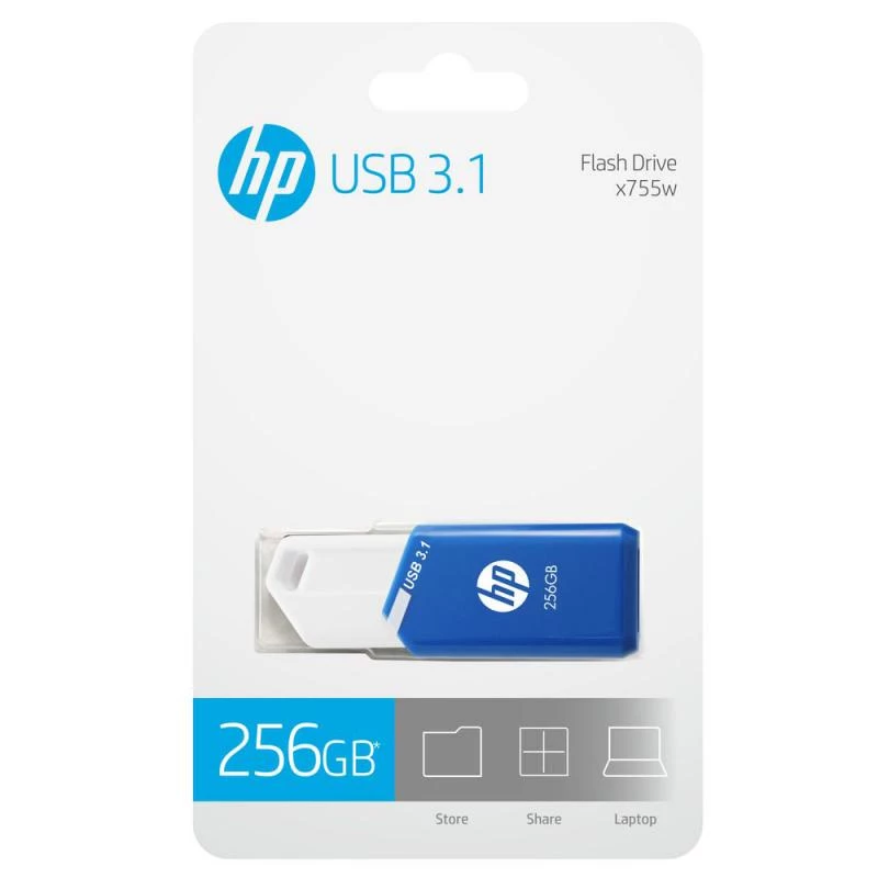 HP x755w USB zibatmiņa 256 GB USB Type-A 3.2 Gen 1 (3.1 Gen 1) zila, balta