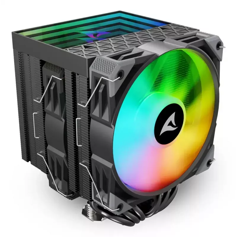 Gaisa dzesētājs Sharkoon A60 RGB 12 cm 500-1800 RPM Melns