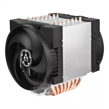 4U servera gaisa dzesētājs Arctic Freezer 4U‑M Rev. 2 — 120 mm ventilators, 122,16 m³/h gaisa plūsma, dubultā lodīšu gultnis, 156×124×145 mm, TDP 350 W