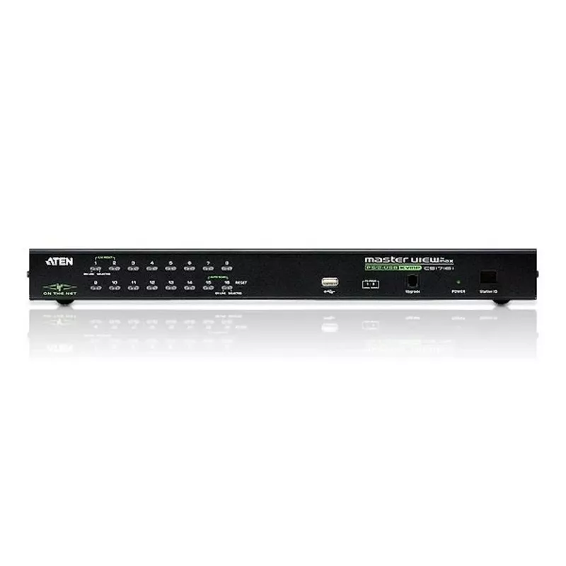 ATEN 16 portu USB/PS/2 VGA KVM pārslēgs ar IP piekļuvi un USB perifērijas portu