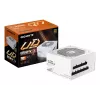 Barošanas bloks GIGABYTE UD850GM PG5 V2 ICE — 850 W, PCIe Gen 5.1, 80 PLUS Gold, pilnībā modulārs, 120 mm ventilators, ATX 3.1, UK spraudnis, balts