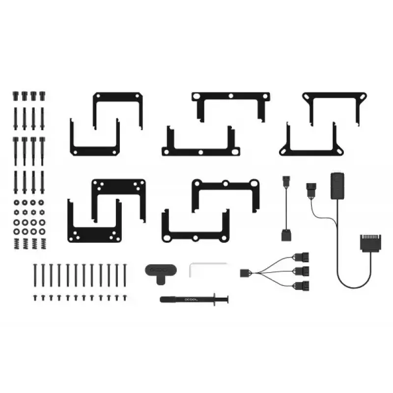 Šķidruma dzesēšanas komplekts Alphacool Pro Aurora 420 CPU AIO 14 cm melns balts