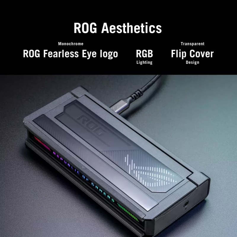 Dokstacija ASUS ROG Bulwark Dock 2025 DG300 USB Type-C, 1x RJ-45, 1x HDMI, melna, 160×74×25,5 mm