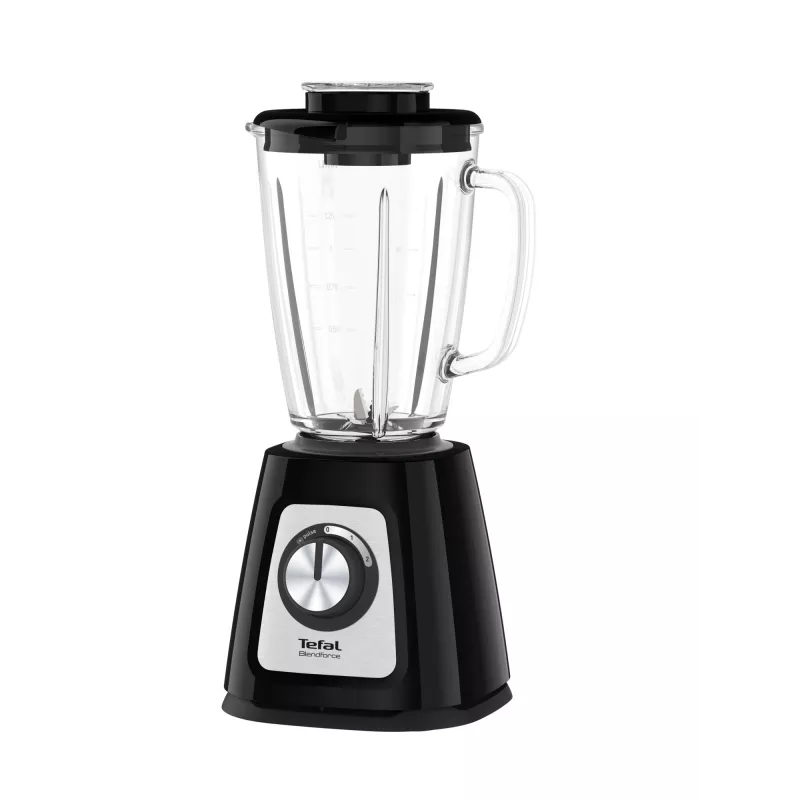 Galda blenderis Tefal BL4358 — 800 W, 1,25 L stikla trauks, ledus smalcināšana, melns/matēts tērauds