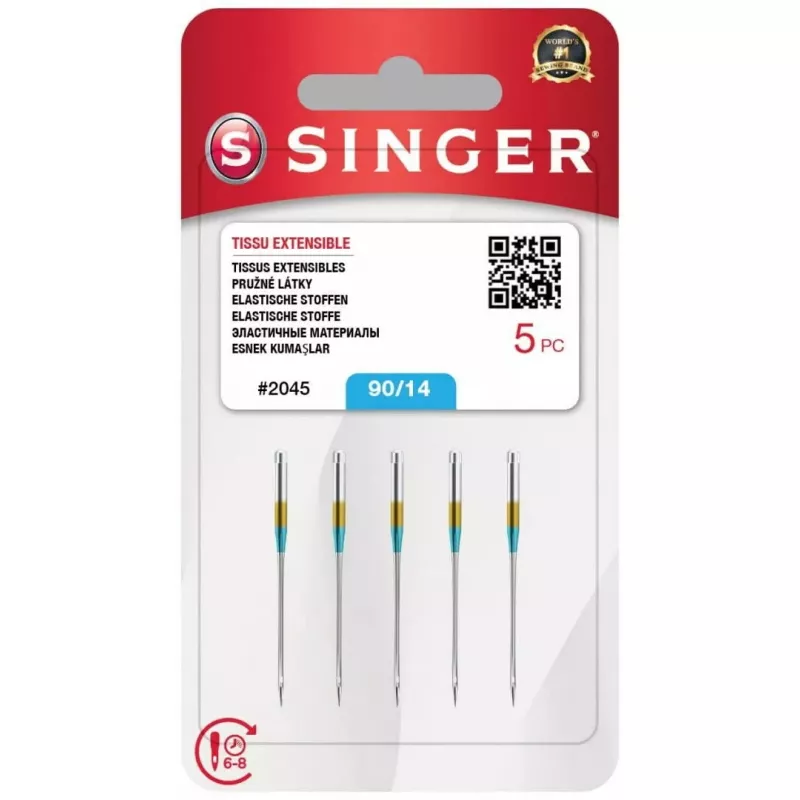 SINGER šujmašīnas adata N204514M503 (SZ14 BLST) izmērs 14 mājas un rūpnieciskajām mašīnām