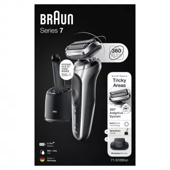 Folijas skuveklis Braun Series 7 71-S7200c Melns Sudrabains Litija jonu akumulators 50 min