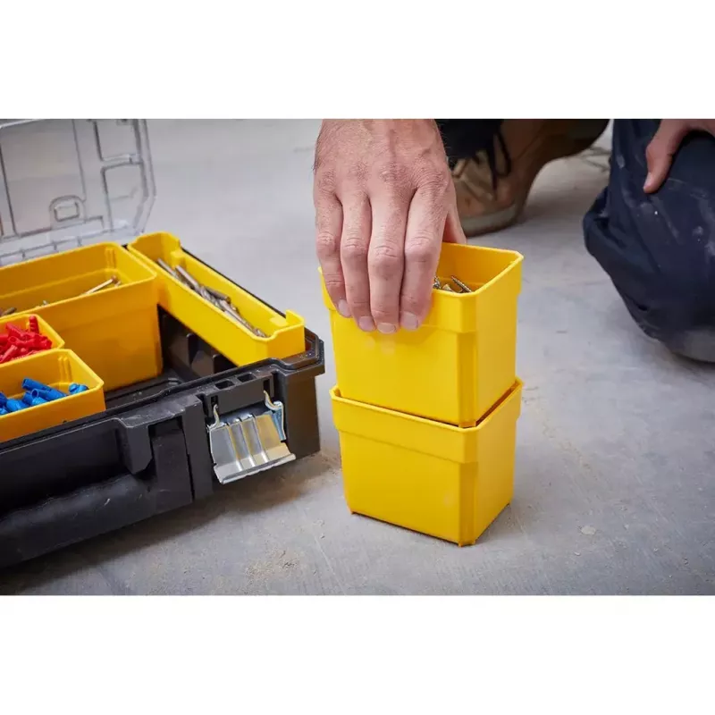 Instrumentu kaste STANLEY FMST82967-1, metāla & polikarbonāta, 337×440×119 mm, melna/caurspīdīga/dzeltena