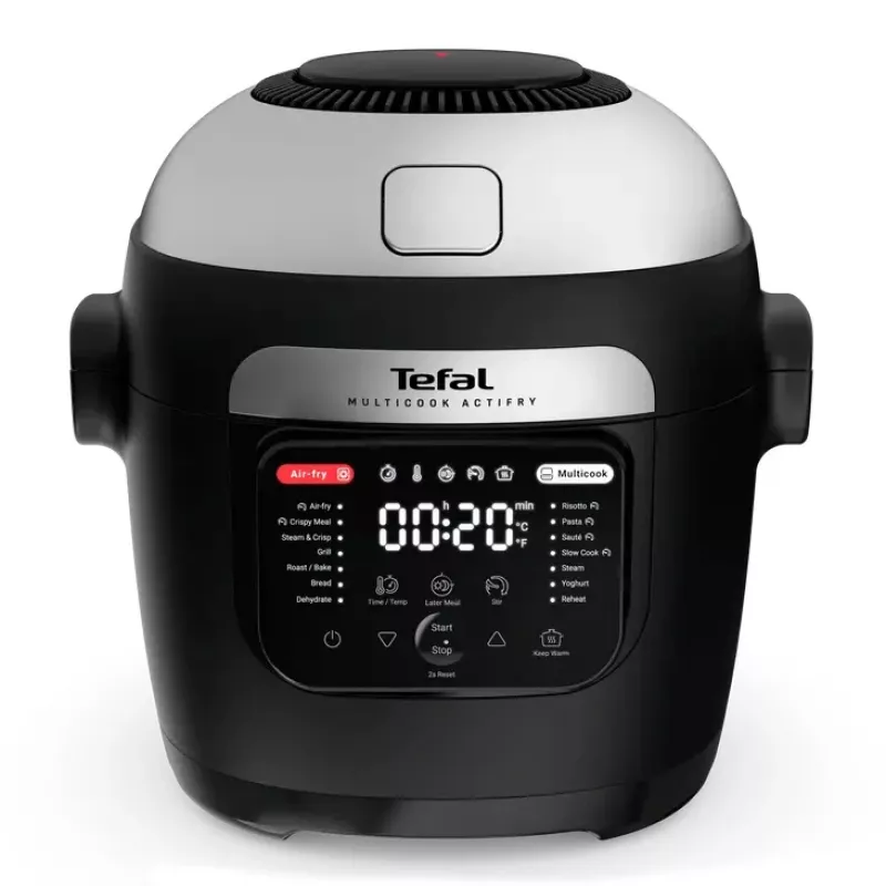 Multivāres katls Tefal Multicook Actifry MY741CF0, 6 L, 1334 W, nerūsējošais tērauds/melns