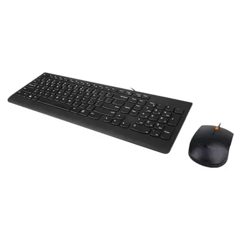 Vadu tastatūras un peles komplekts Lenovo 300 — pilna izmēra QWERTY US angļu, USB, melna, 1,8 m kabelis, pele 1600 DPI