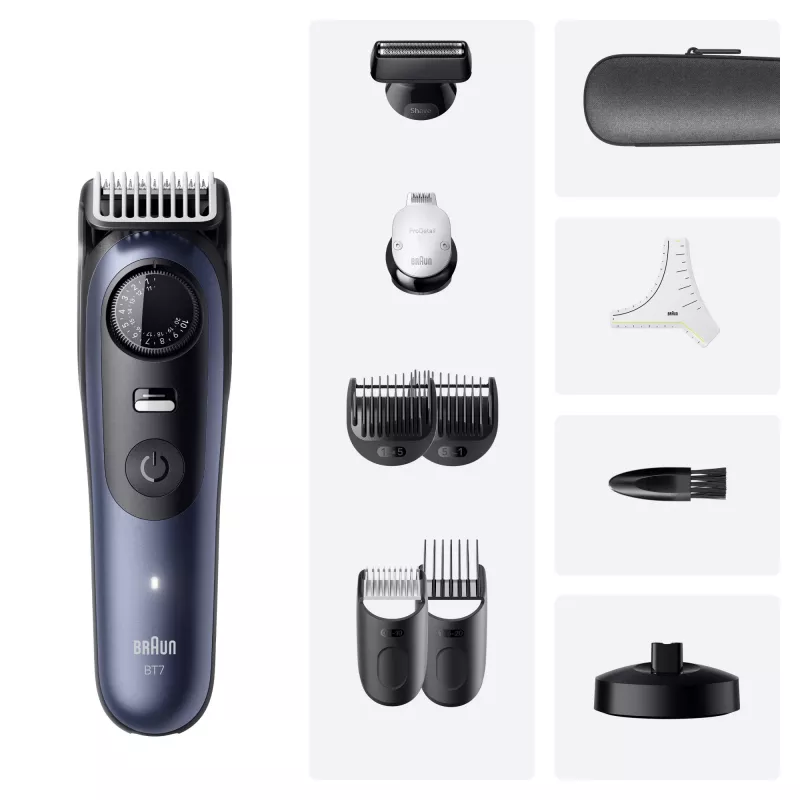 Bārdas trimeris Braun BeardTrimmer 7 BT7540 0,5-20 mm Baterija Melns Zils