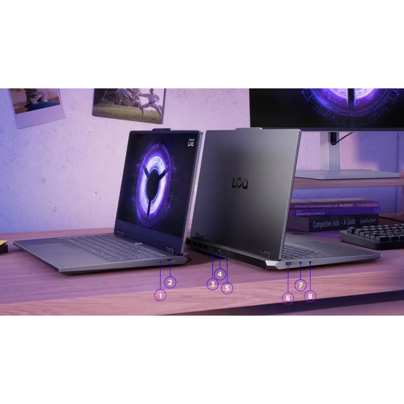 Lenovo LOQ 15IRX10 klēpjdators — 15,6 collu FHD IPS pretatspīduma, Intel Core i5‑13450HX, 16 GB DDR5, 1 TB SSD, NVIDIA GeForce RTX 5060 8 GB, Windows 11 Home