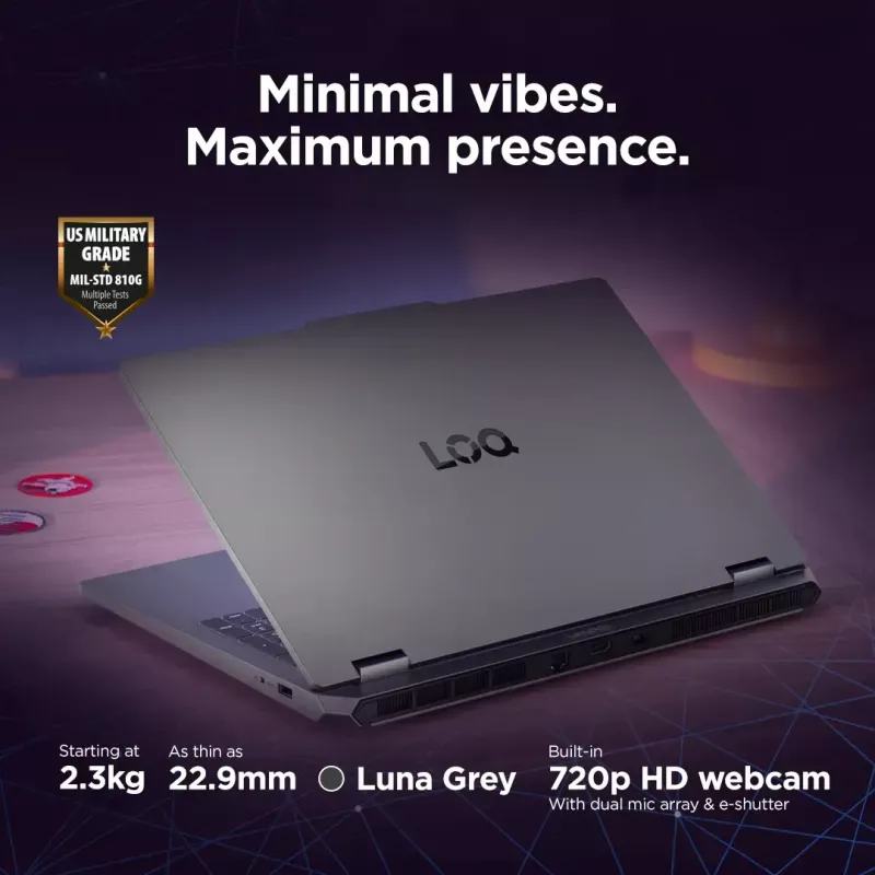 Lenovo LOQ 15IRX10 klēpjdators — 15,6 collu FHD IPS pretatspīduma, Intel Core i5‑13450HX, 16 GB DDR5, 1 TB SSD, NVIDIA GeForce RTX 5060 8 GB, Windows 11 Home