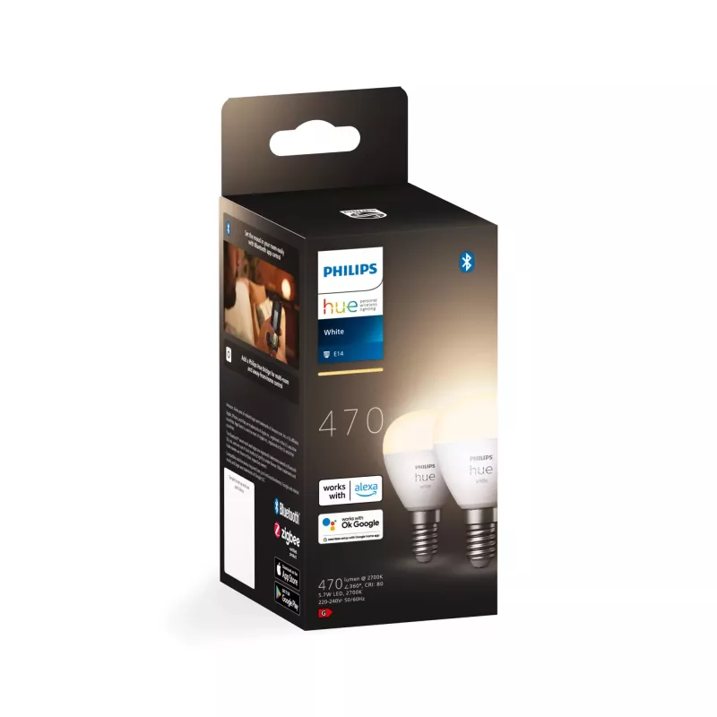 Viedā spuldze Philips Hue White Lustre E14 Bluetooth Zigbee 2 iepakojumā