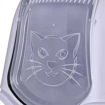 Kaķu kastīte DIAMENTIQ BAYA gaiši pelēka/tumši pelēka 55.5×40×38.7 cm, plastmasa, atgriežamās durvis