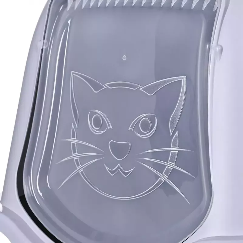 Kaķu kastīte DIAMENTIQ BAYA gaiši pelēka/tumši pelēka 55.5×40×38.7 cm, plastmasa, atgriežamās durvis