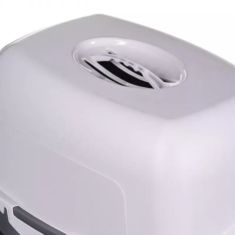 Kaķu kastīte DIAMENTIQ BAYA gaiši pelēka/tumši pelēka 55.5×40×38.7 cm, plastmasa, atgriežamās durvis