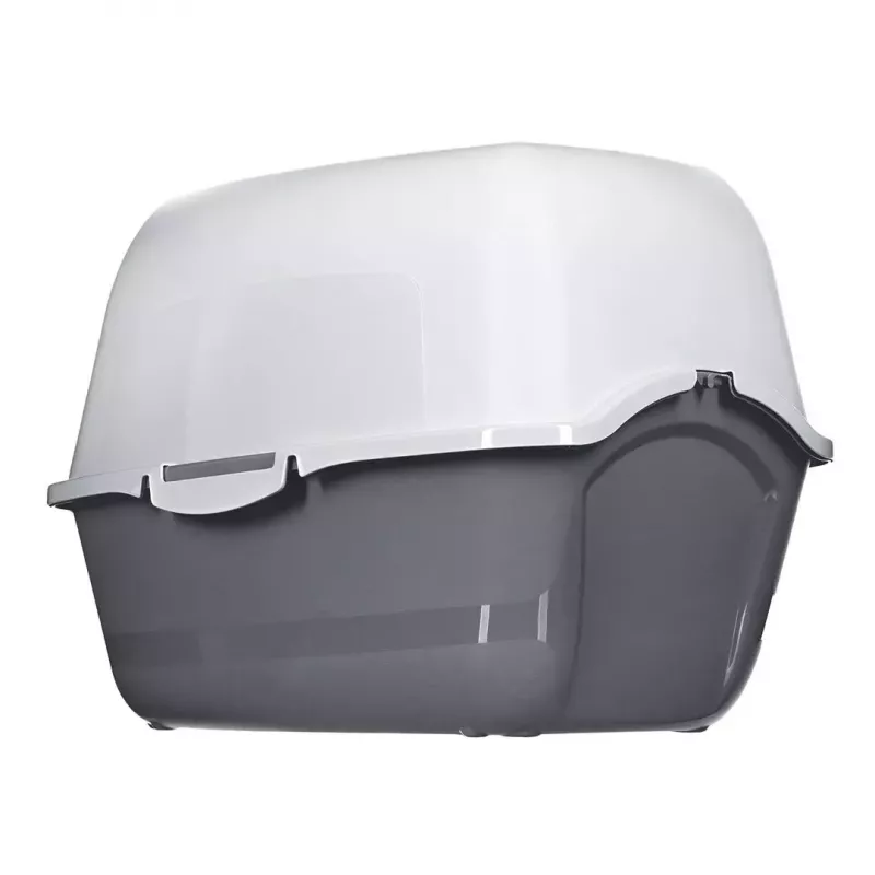 Kaķu kastīte DIAMENTIQ BAYA gaiši pelēka/tumši pelēka 55.5×40×38.7 cm, plastmasa, atgriežamās durvis