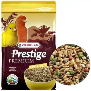 Pilnvērtīgs sausais maisījums kanārijputniņiem VERSELE-LAGA Prestige Premium 800 g — 17% proteīna, 13% tauku, 6% šķiedrvielu