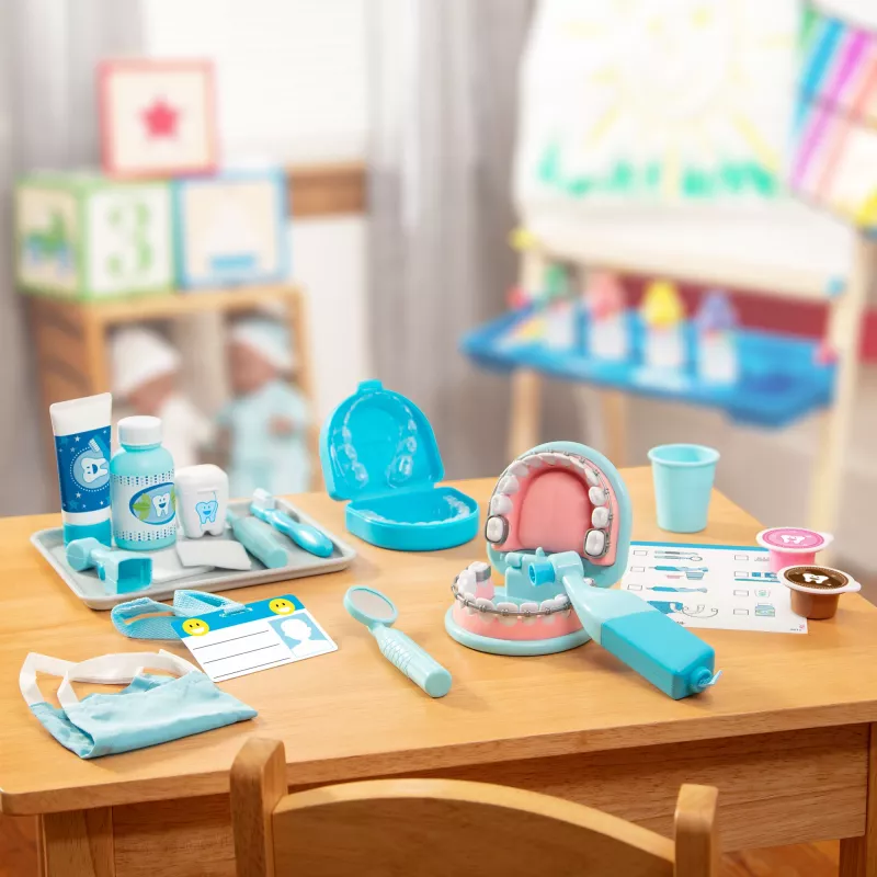 Rotaļlietu zobārsta komplekts Spinmaster Melissa & Doug Super Smile Dentist, piemērots no 3 gadiem, daudzkrāsains
