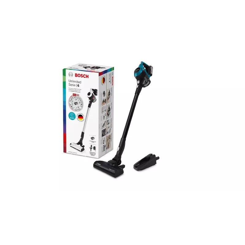 Bosch Serie 6 BBS611LAG stieņa putekļsūcējs/elektriskā slota 2-in-1 stieņa putekļsūcējs Baterija Sausā tīrīšana Bez maisiņa 0,3 L Zils 2,5 Ah