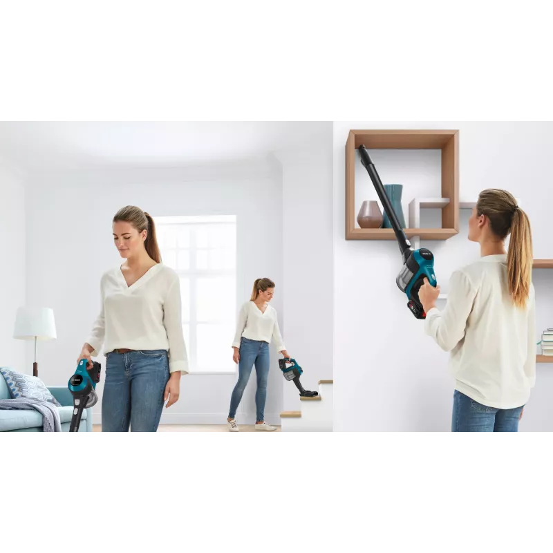 Bosch Serie 6 BBS611LAG stieņa putekļsūcējs/elektriskā slota 2-in-1 stieņa putekļsūcējs Baterija Sausā tīrīšana Bez maisiņa 0,3 L Zils 2,5 Ah