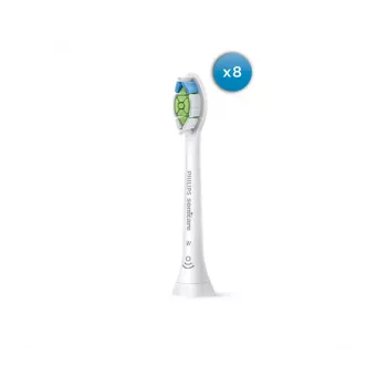 Zobu birstes galviņu rezerves Philips HX6068/87 Optimal balta, 8 gab., balta, vidēji cieti sariņi, nomaiņas periods 3 mēneši