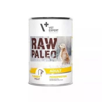 Mitrā suņu barība VETEXPERT RAW PALEO Adult Monoprotein Turkey 400 g, bez lipekļa un sojas, pret graudu nepanesību