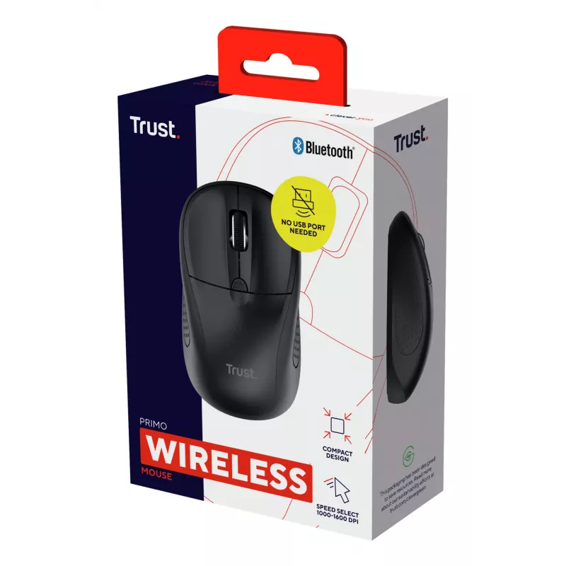 Trust Primo pele Travel piemērota abām rokām Bluetooth optiskā 1600 DPI