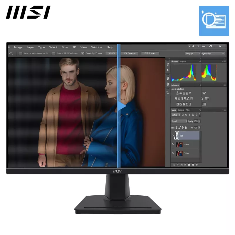 LCD monitors MSI Pro MP245G 23.8 collas Full HD (1920×1080), IPS, 4 ms, 300 cd/m², VESA, iebūvēti skaļruņi