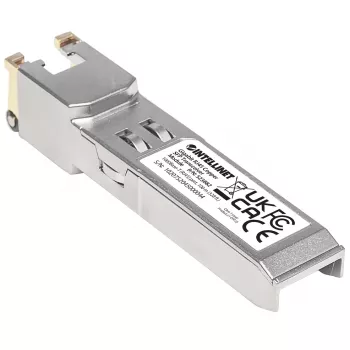 Intellinet raiduztvērējs Module Optical, Gigabit RJ45 Copper SFP, 1000Base-T (RJ45) pieslēgvieta, 100m, MSA saderīgs, ekvivalents Cisco GLC-T, Ethernet, optiskais/šķiedras, trīs gadu garantija