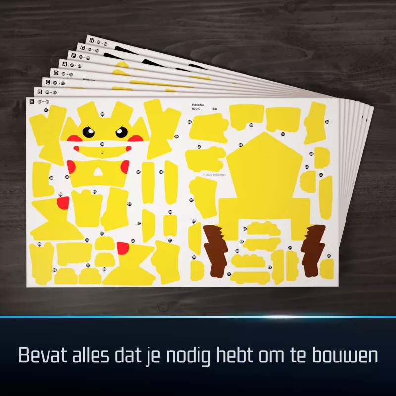 4D Build, Pokémon Pikachu 3D modeļa komplekts, Pokémon figūra, Kanto First Partner kolekcija, galda dekors, 201 detaļas, no 12 gadu vecuma