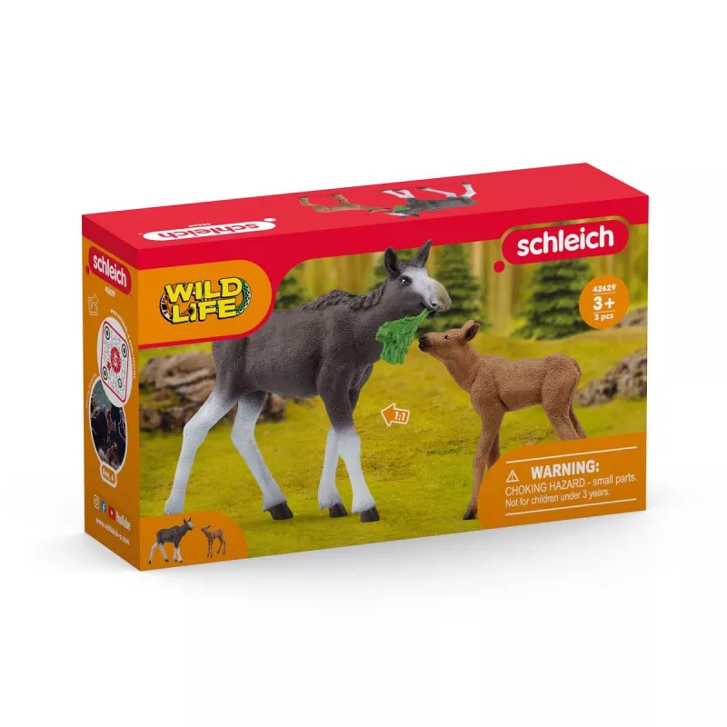 Figūru komplekts Schleich WILD LIFE Aļņu ģimene — reālistiskas dzīvnieku figūriņas, 3+ gadi, daudzkrāsu