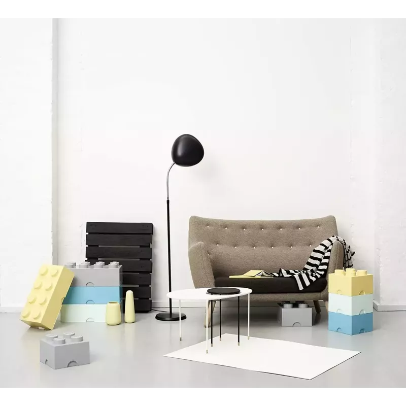 Uzglabāšanas kluču kaste room copenhagen LEGO Storage Brick 4 pelēka RC40031740, sakraujams rotaļlietu un uzglabāšanas konteiners