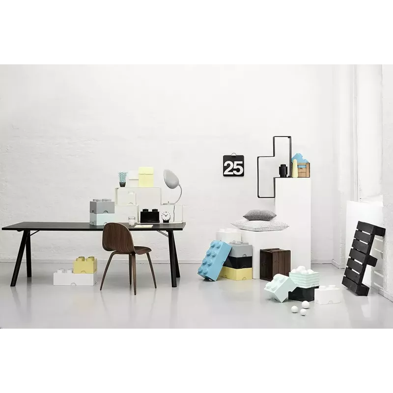Uzglabāšanas kluču kaste room copenhagen LEGO Storage Brick 4 pelēka RC40031740, sakraujams rotaļlietu un uzglabāšanas konteiners