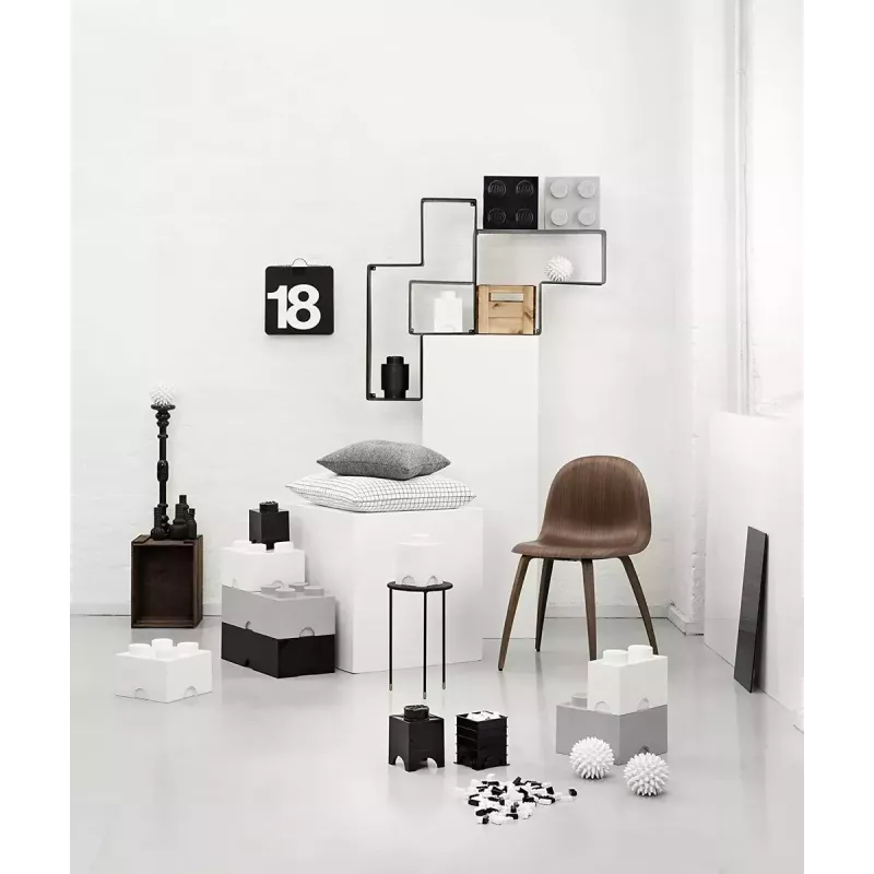 Uzglabāšanas kluču kaste room copenhagen LEGO Storage Brick 4 pelēka RC40031740, sakraujams rotaļlietu un uzglabāšanas konteiners