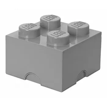 Uzglabāšanas kluču kaste room copenhagen LEGO Storage Brick 4 pelēka RC40031740, sakraujams rotaļlietu un uzglabāšanas konteiners