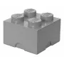 Uzglabāšanas kluču kaste room copenhagen LEGO Storage Brick 4 pelēka RC40031740, sakraujams rotaļlietu un uzglabāšanas konteiners