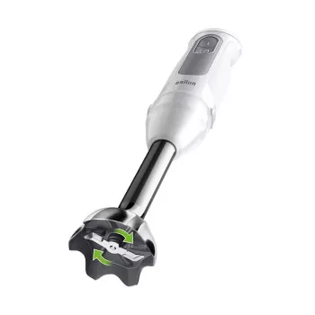 Iegremdējamais blenderis BRAUN MultiQuick 5 MQ 50001 M — 1000 W, nerūsējošā tērauda vārpsta, 0,6 L mērtrauks, pelēks/balts