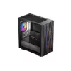 PC Case DeepCool MATREXX 40 3FS Micro Tower — Micro ATX/Mini-ITX, rūdīts stikls, 3x140/2x120 ventilatoru atbalsts, GPU līdz 320 mm, 2x3,5 collu + 2x2,5 collu, melns