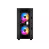 PC Case DeepCool MATREXX 40 3FS Micro Tower — Micro ATX/Mini-ITX, rūdīts stikls, 3x140/2x120 ventilatoru atbalsts, GPU līdz 320 mm, 2x3,5 collu + 2x2,5 collu, melns