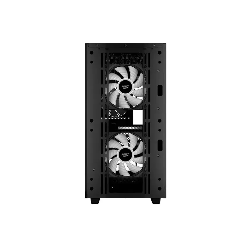 PC Case DeepCool MATREXX 40 3FS Micro Tower — Micro ATX/Mini-ITX, rūdīts stikls, 3x140/2x120 ventilatoru atbalsts, GPU līdz 320 mm, 2x3,5 collu + 2x2,5 collu, melns