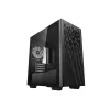 PC Case DeepCool MATREXX 40 3FS Micro Tower — Micro ATX/Mini-ITX, rūdīts stikls, 3x140/2x120 ventilatoru atbalsts, GPU līdz 320 mm, 2x3,5 collu + 2x2,5 collu, melns