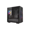 PC Case DeepCool MATREXX 40 3FS Micro Tower — Micro ATX/Mini-ITX, rūdīts stikls, 3x140/2x120 ventilatoru atbalsts, GPU līdz 320 mm, 2x3,5 collu + 2x2,5 collu, melns