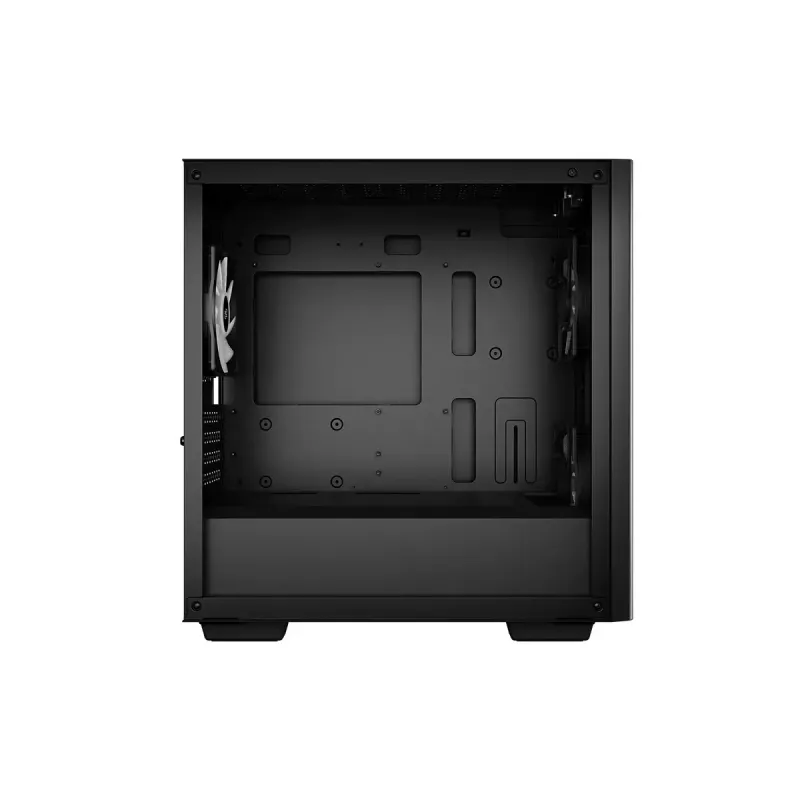 PC Case DeepCool MATREXX 40 3FS Micro Tower — Micro ATX/Mini-ITX, rūdīts stikls, 3x140/2x120 ventilatoru atbalsts, GPU līdz 320 mm, 2x3,5 collu + 2x2,5 collu, melns