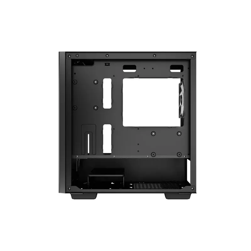 PC Case DeepCool MATREXX 40 3FS Micro Tower — Micro ATX/Mini-ITX, rūdīts stikls, 3x140/2x120 ventilatoru atbalsts, GPU līdz 320 mm, 2x3,5 collu + 2x2,5 collu, melns