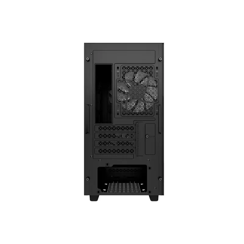 PC Case DeepCool MATREXX 40 3FS Micro Tower — Micro ATX/Mini-ITX, rūdīts stikls, 3x140/2x120 ventilatoru atbalsts, GPU līdz 320 mm, 2x3,5 collu + 2x2,5 collu, melns
