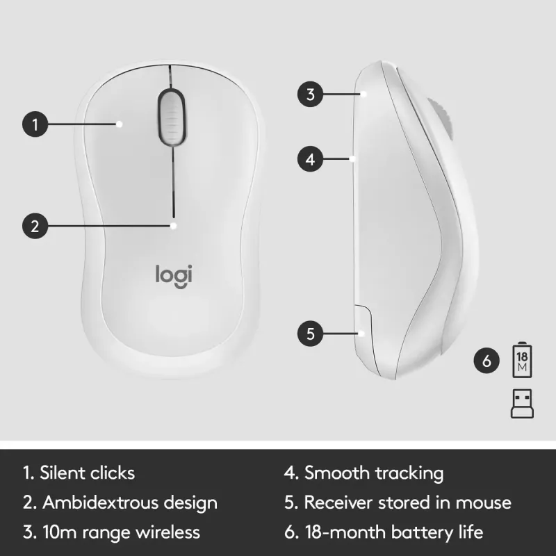 Bezvadu tastatūras un peles komplekts Logitech MK295 Silent